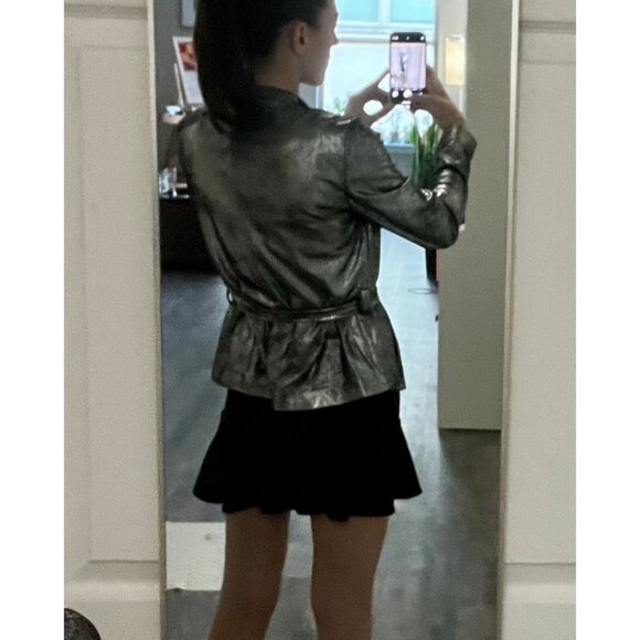 Donna Karan Women's Belted Metallic Jacket - Picture 15 of 16